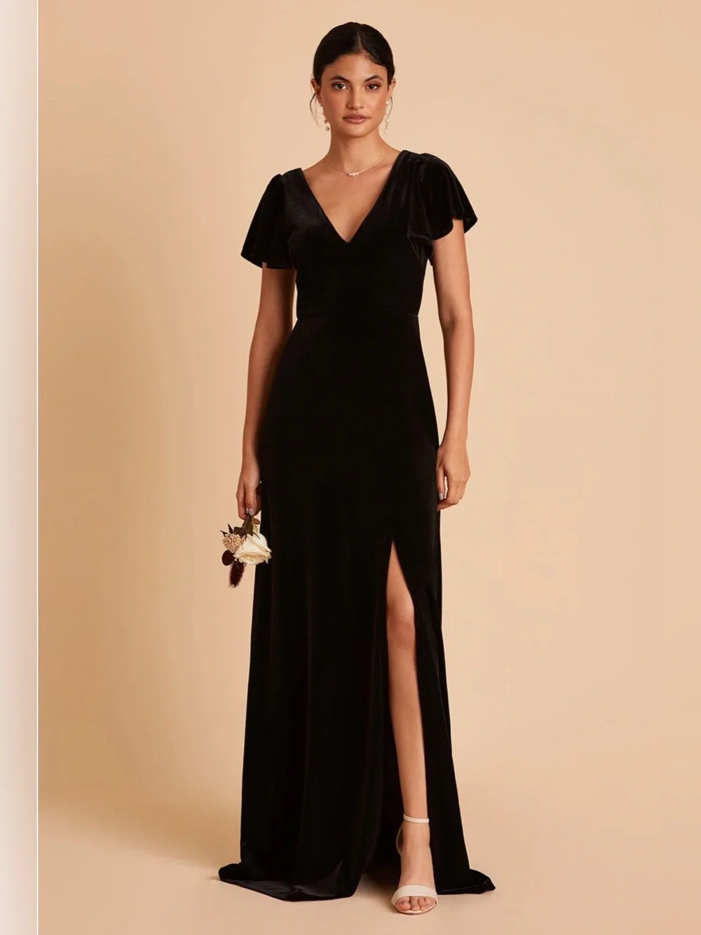 Hannah Velvet Dress - Black